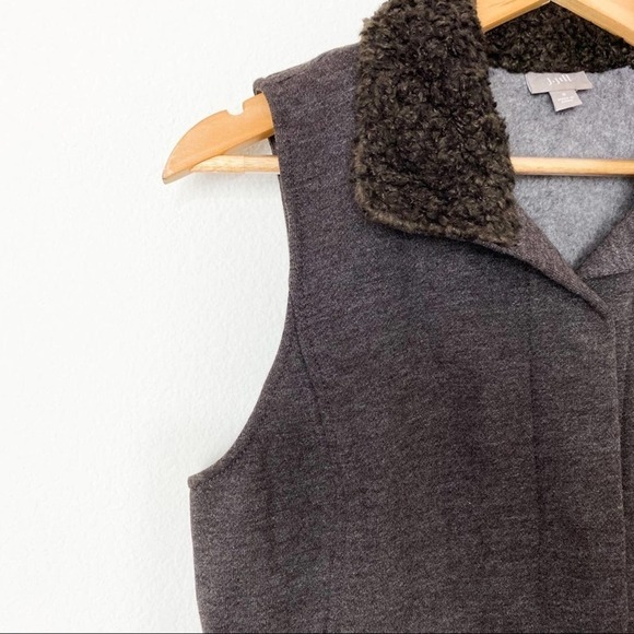 J. Jill Brown Faux Fur Sweater Vest S Small - Picture 5 of 13